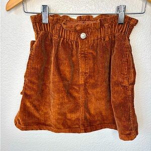 Zara girls paperbag waist corduroy skirt